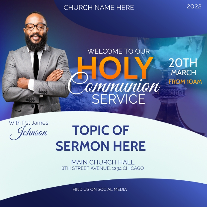 holy communion service flyer Template | PosterMyWall