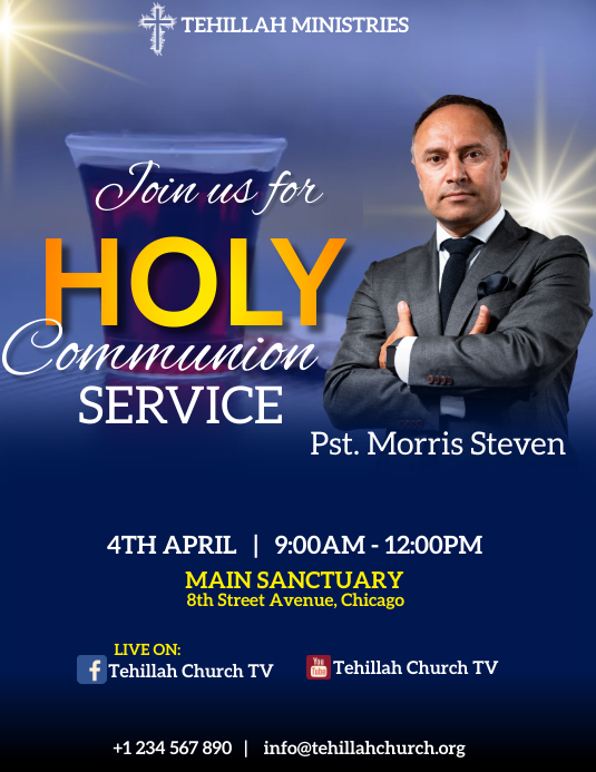 holy communion service flyer Template | PosterMyWall