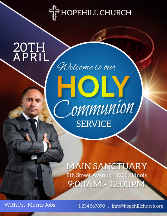 holy communion service flyer Template | PosterMyWall