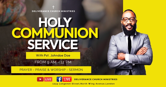 Copy of HOLY COMMUNION SERVICE FLYER | PosterMyWall