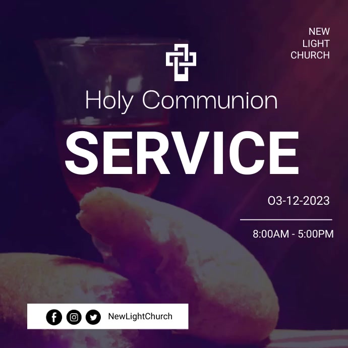 Holy communion service flyer Template | PosterMyWall