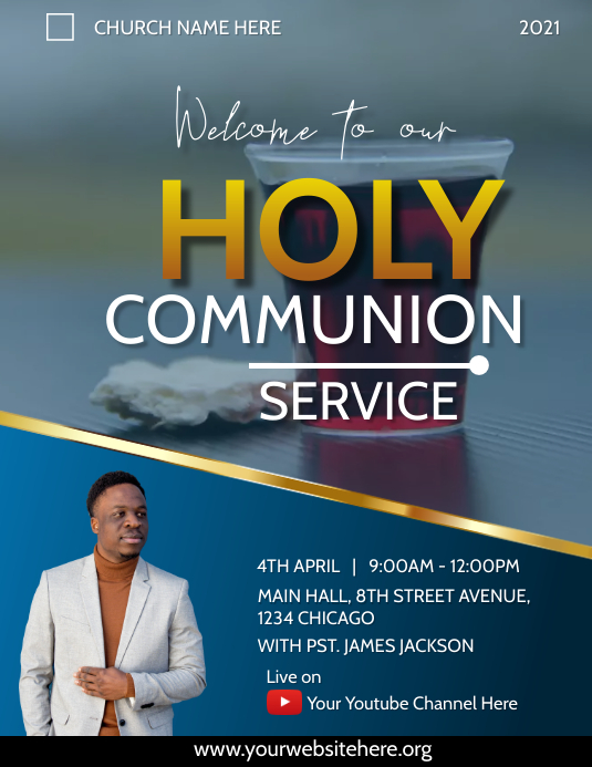 holy communion service flyer Template | PosterMyWall