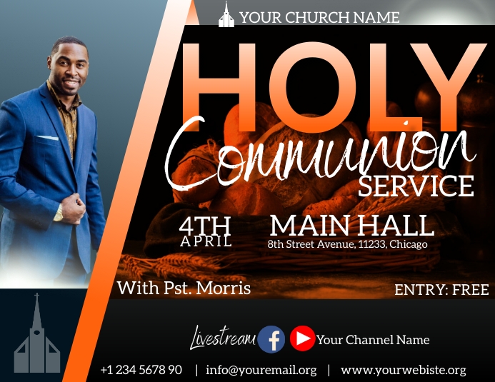 holy communion service flyer Template | PosterMyWall