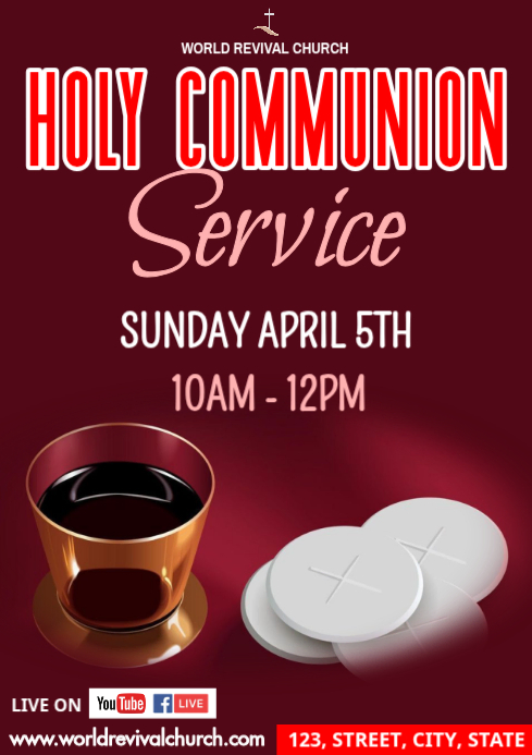 Holy Communion Service Flyer Template | PosterMyWall