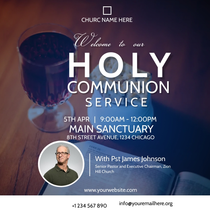 Copy of holy communion service flyer | PosterMyWall
