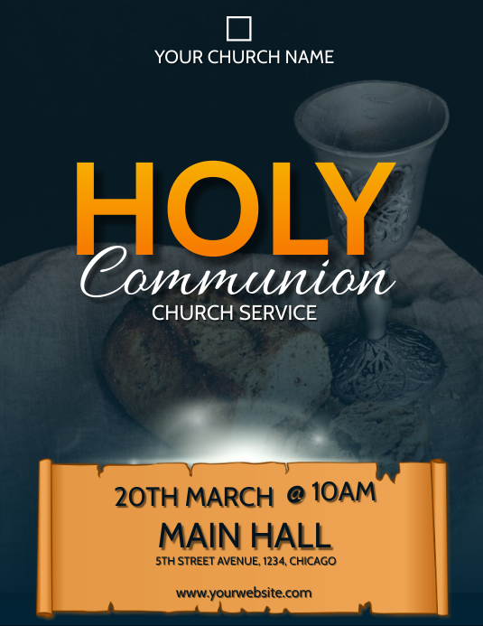 holy communion service flyer Template | PosterMyWall