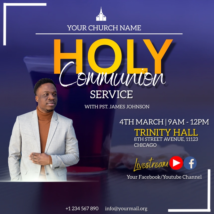 holy communion service flyer Template | PosterMyWall