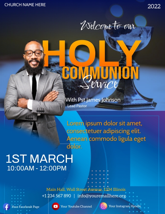 holy communion service flyer Template | PosterMyWall