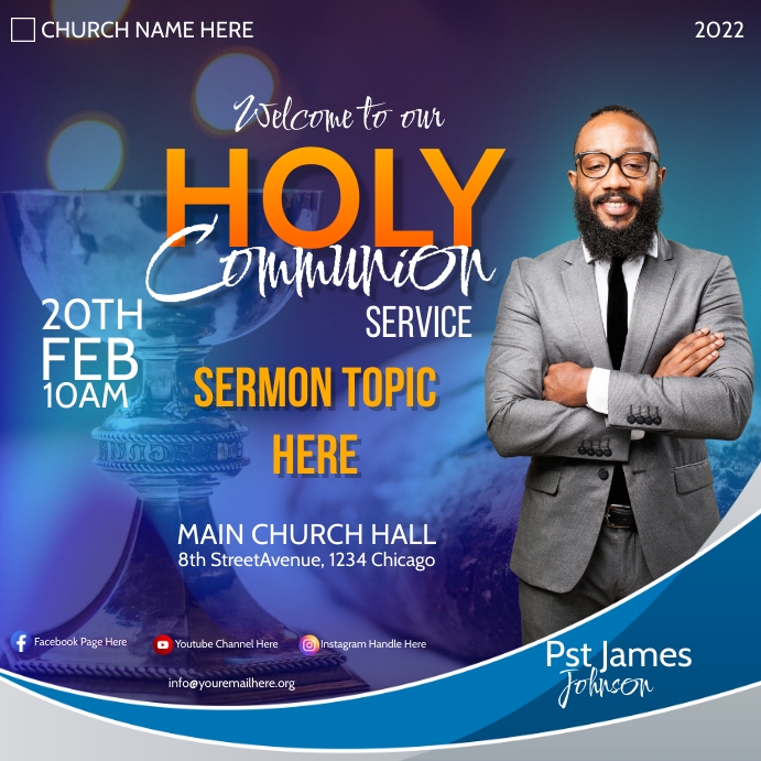 holy communion service flyer Template | PosterMyWall