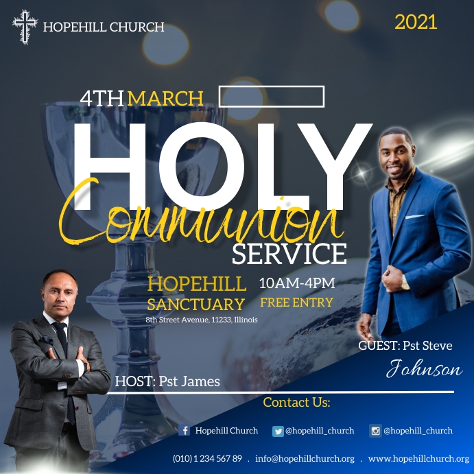 holy communion service flyer Template | PosterMyWall