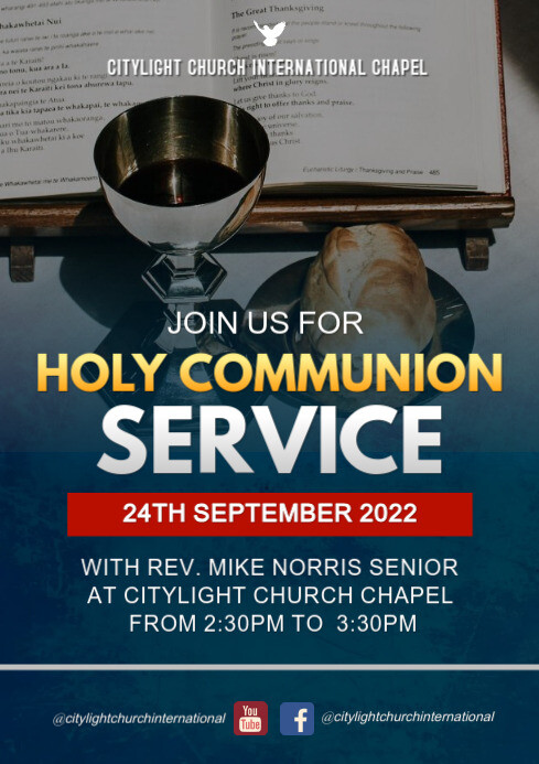 Copy of holy communion service flyer template design | PosterMyWall