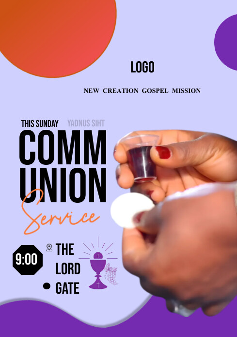 Plantilla de Holy communion service flyer template | PosterMyWall