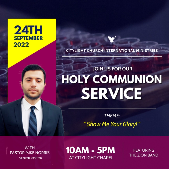 holy communion service flyer template | PosterMyWall