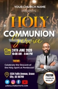 Holy Communion Service Half Page Wide Media Página Ancho template