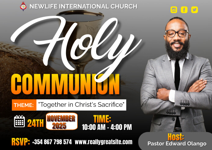Holy Communion Service Postcard templaat | PosterMyWall