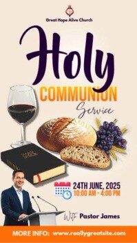 สีขาว Holy Communion Service Instagram Story Template