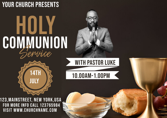 Holy communion service poster Ad Design Template | PosterMyWall
