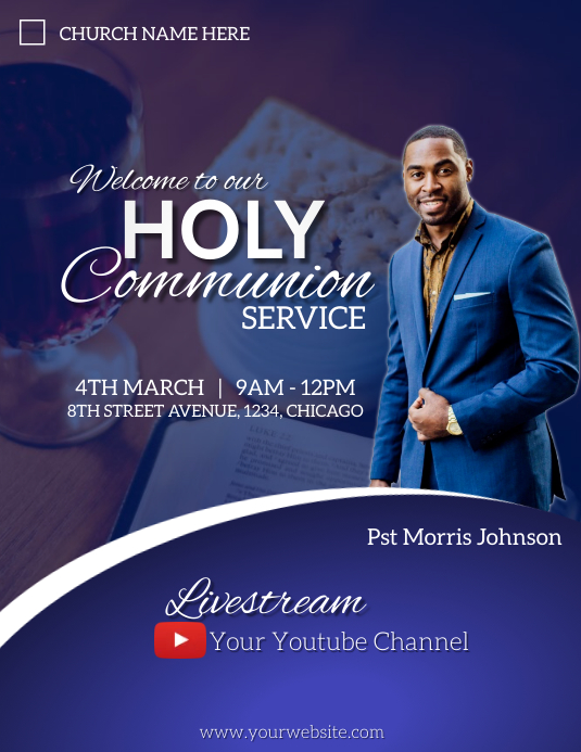 Plantilla de Cartel Del Servicio de La Santa Comunión | PosterMyWall