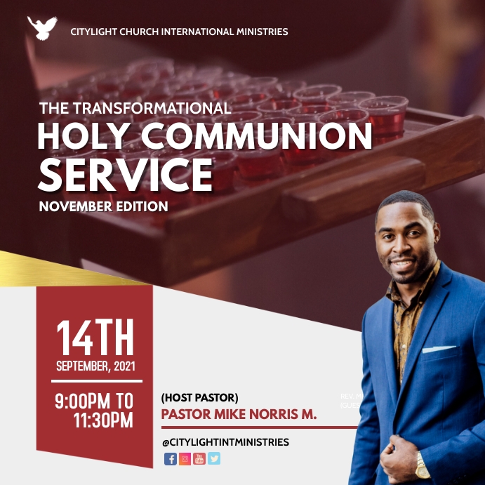 Desain Poster Layanan Komuni Suci Templat | PosterMyWall