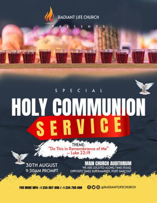 Holy Communion Service Poster Template | PosterMyWall