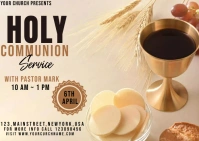 Holy communion service poster Postcard template