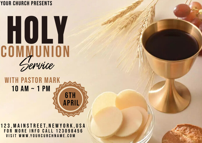 Holy communion service poster Template | PosterMyWall