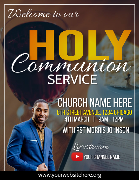 holy communion service poster Template | PosterMyWall
