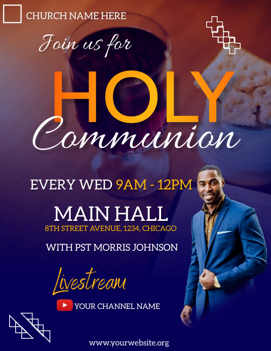 holy communion service poster Template | PosterMyWall