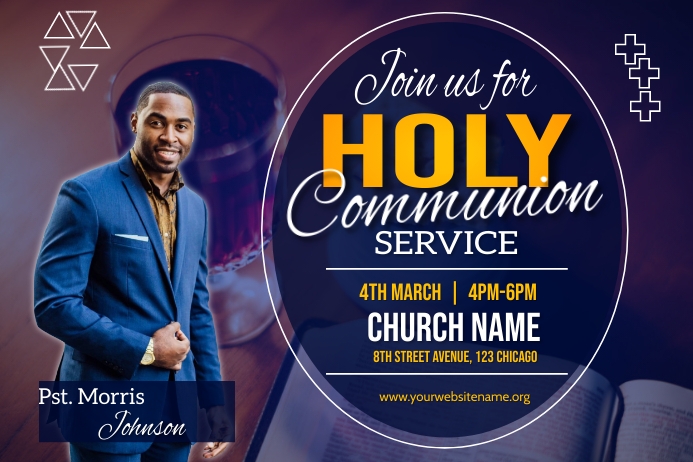 holy communion service poster Template | PosterMyWall