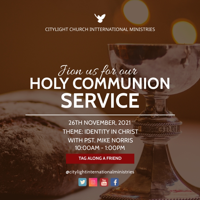 holy communion service poster design template