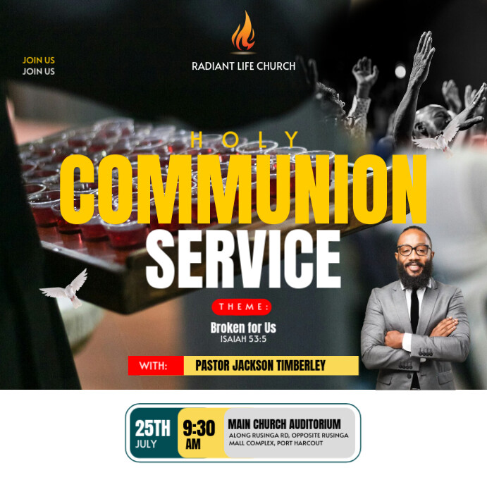 Holy Communion service poster Template | PosterMyWall
