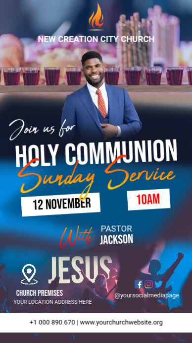 HOLY COMMUNION SERVICE POSTER Template | PosterMyWall