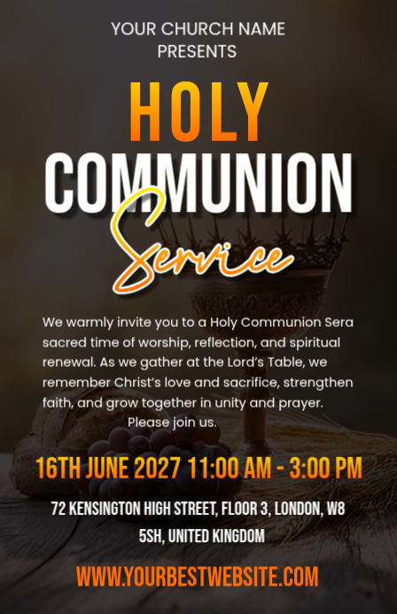 Holy Communion Service Template | PosterMyWall