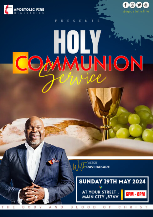 Copy of HOLY COMMUNION SERVICE TEMPLATE FLYER 2 | PosterMyWall