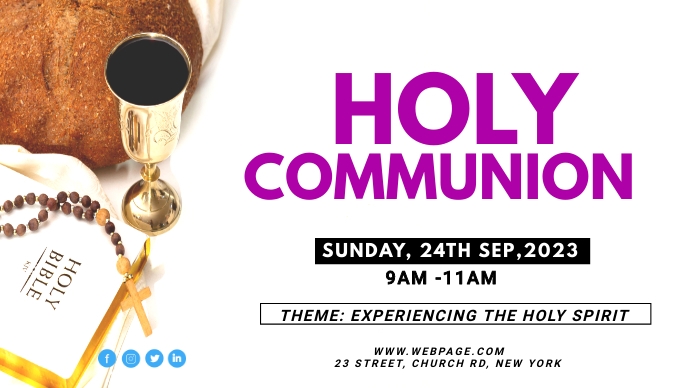 Holy Communion Sunday Church Event Template | PosterMyWall