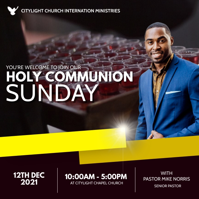 Holy Communion Sunday Church Flyer Template | PosterMyWall