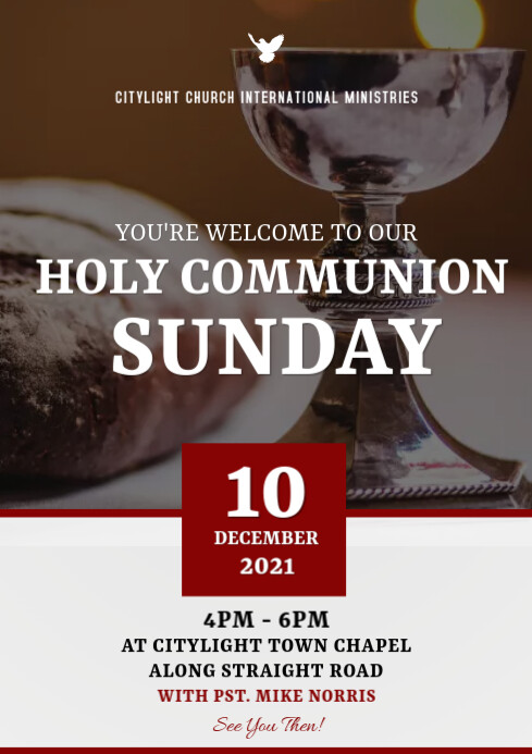 Copy of holy communion sunday flyer | PosterMyWall