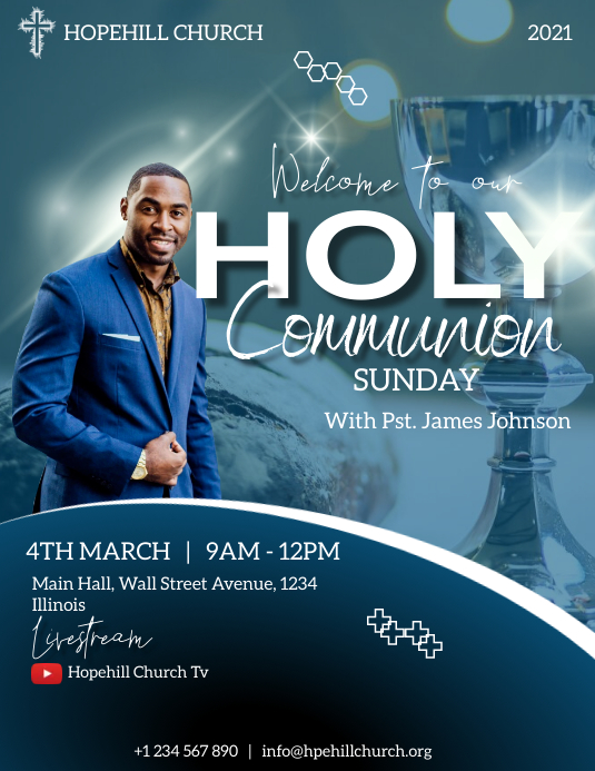 Copy of holy communion sunday flyer | PosterMyWall