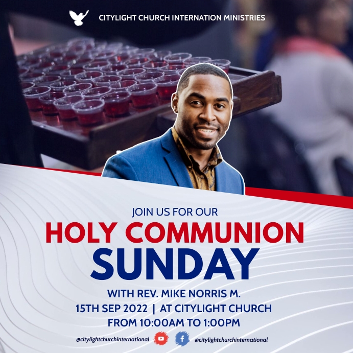 Copy of holy communion sunday flyer | PosterMyWall
