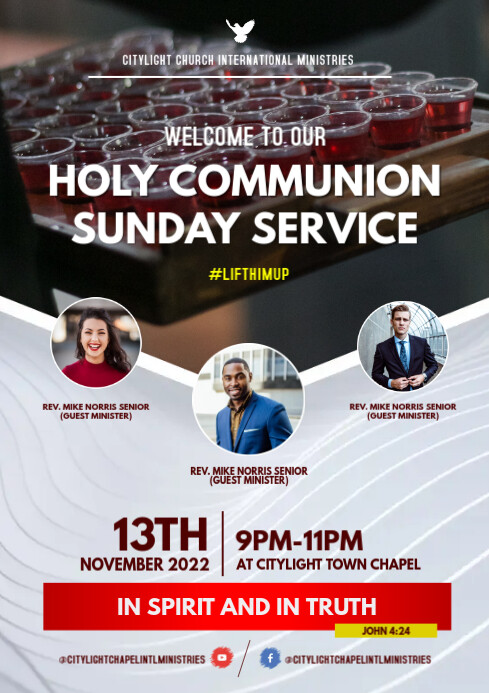 Copy of holy communion sunday flyer template | PosterMyWall