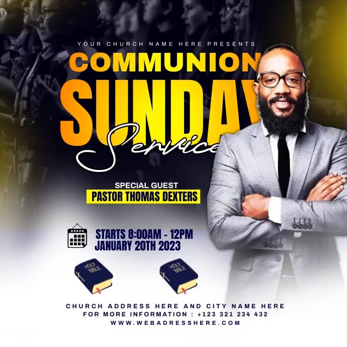 holy communion sunday service Template | PosterMyWall