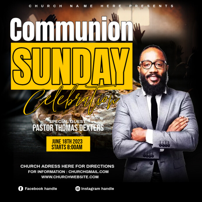 Plantilla de Holy Communion Sunday service | PosterMyWall