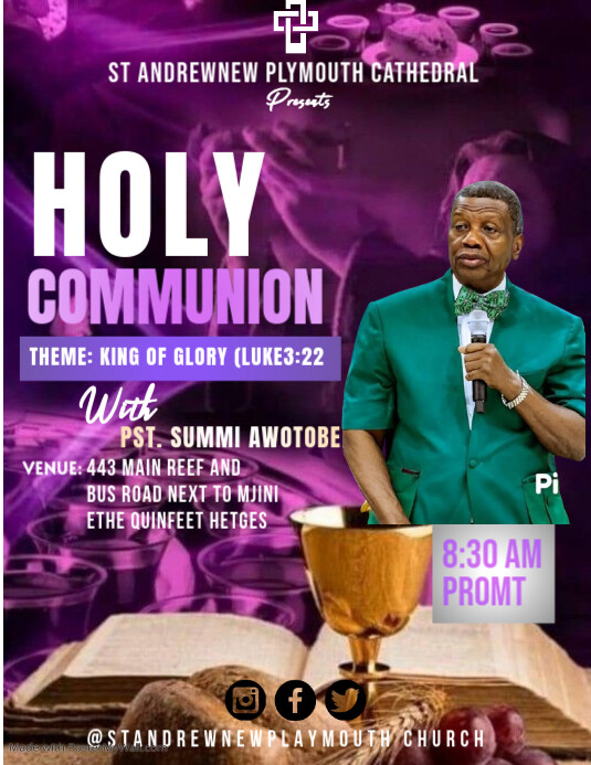 Holy communion Sunday service Template | PosterMyWall