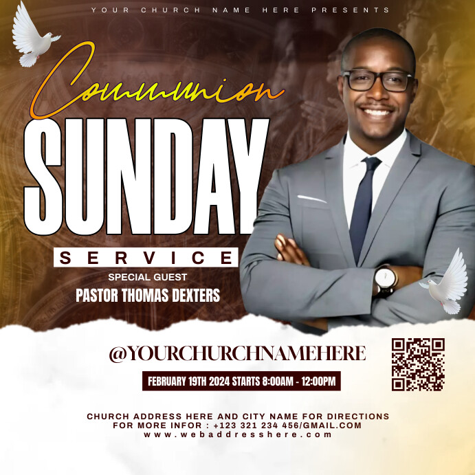 Plantilla de Holy communion Sunday service | PosterMyWall