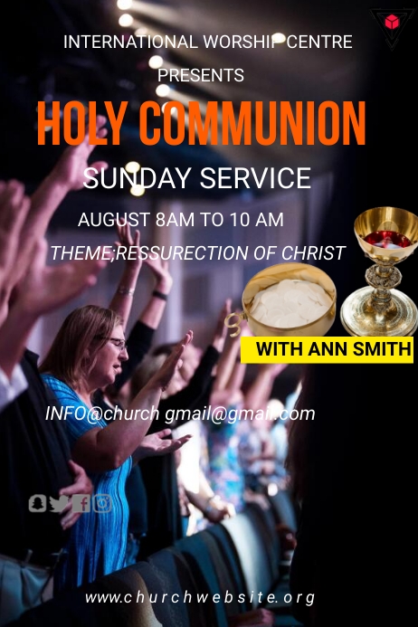 Copy of Holy communion sunday service | PosterMyWall