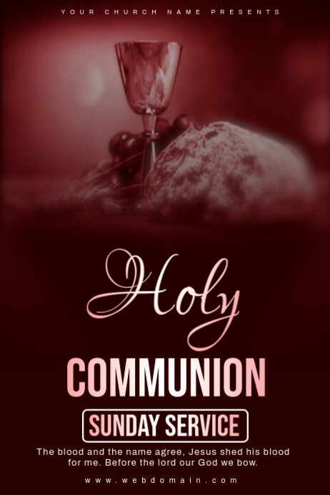 Holy communion Sunday service flyer Template | PosterMyWall