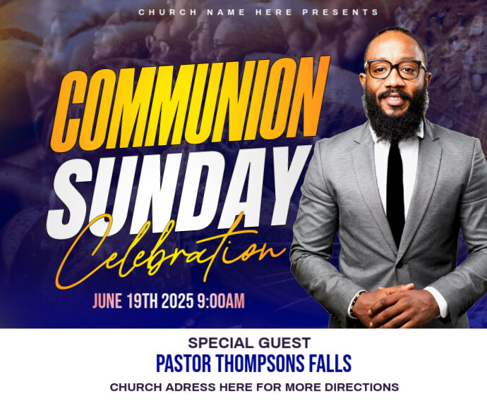 Copy of Holy communion Sunday service flyer | PosterMyWall