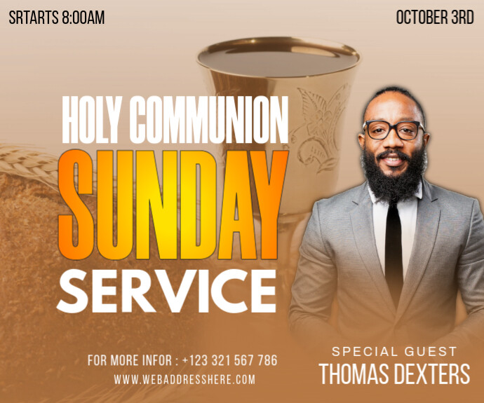 Copy of Holy communion sunday service flyer | PosterMyWall