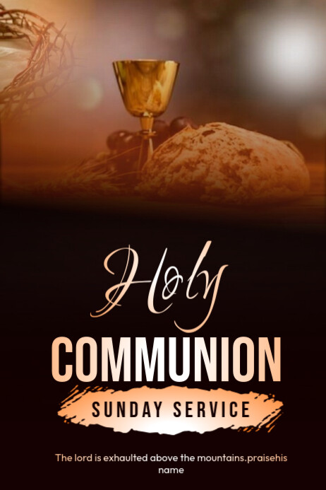 Holy communion Sunday service flyer Template | PosterMyWall