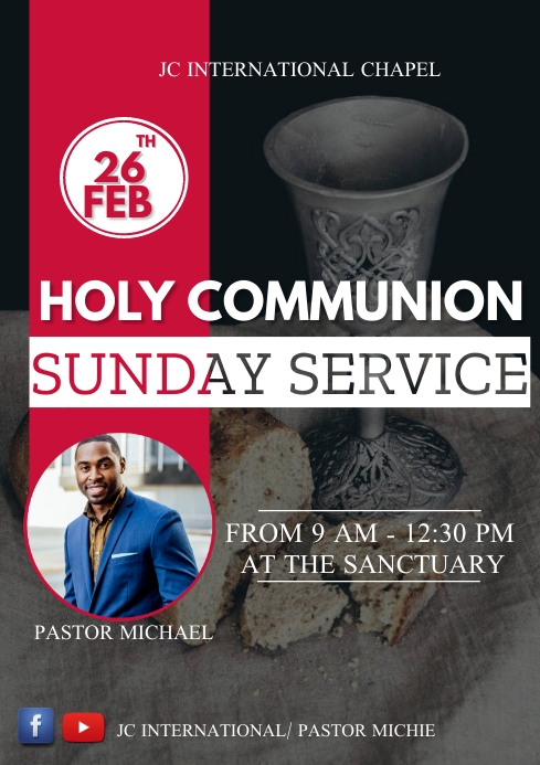 Copy of Holy Communion Sunday Service flyer template | PosterMyWall